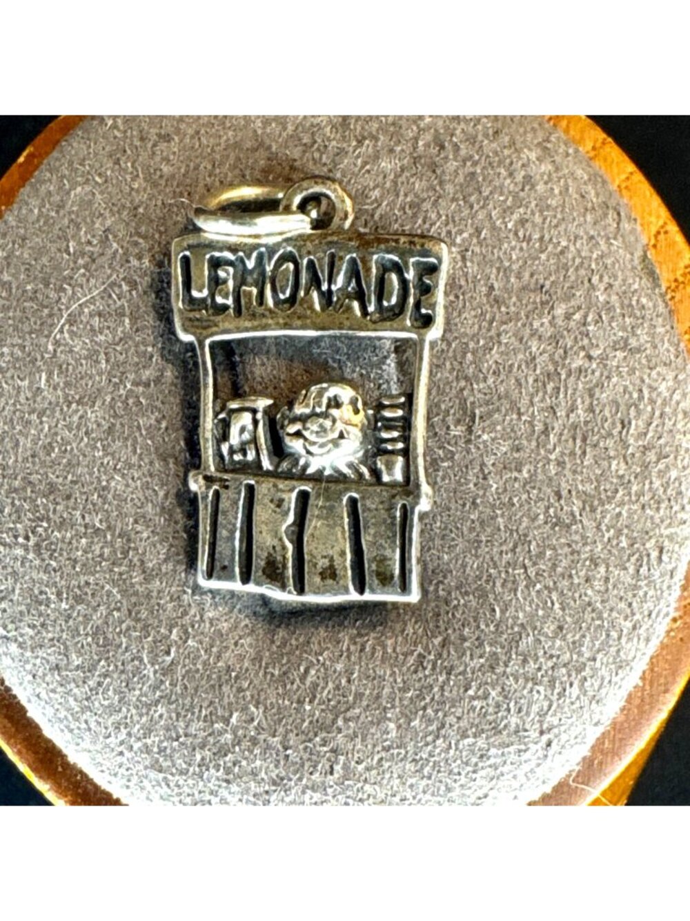 VTG Solid Sterling Silver 925 Lemonade Stand Charm Pendant Size 1" Length
